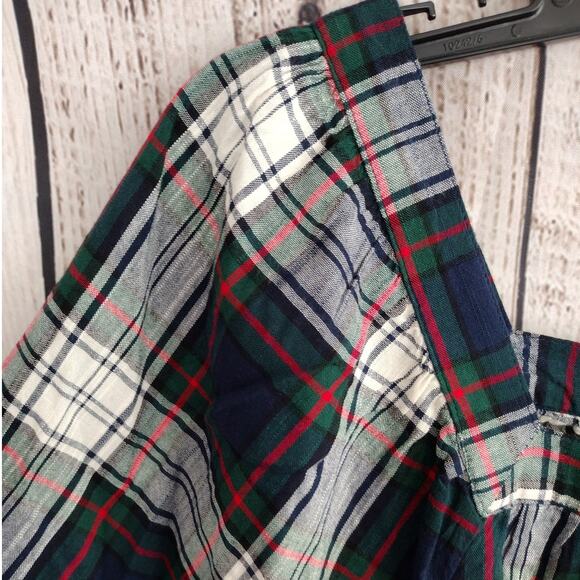 Gap NEW Holiday Plaid Square Neck Long Sleeve Flowy Peasant Top Women Medium - Picture 3 of 9